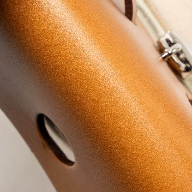 Hermes Herbag 31 zip bag canvas / hunter ecru beige / natural sable SHW stamp Y