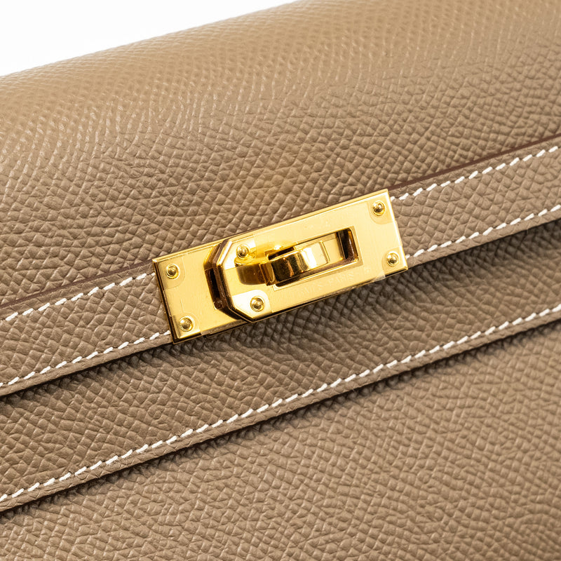 Hermes Kelly To Go Epsom Etoupe GHW Stamp Z