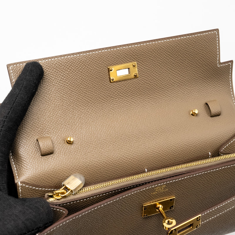 Hermes Kelly To Go Epsom Etoupe GHW Stamp Z