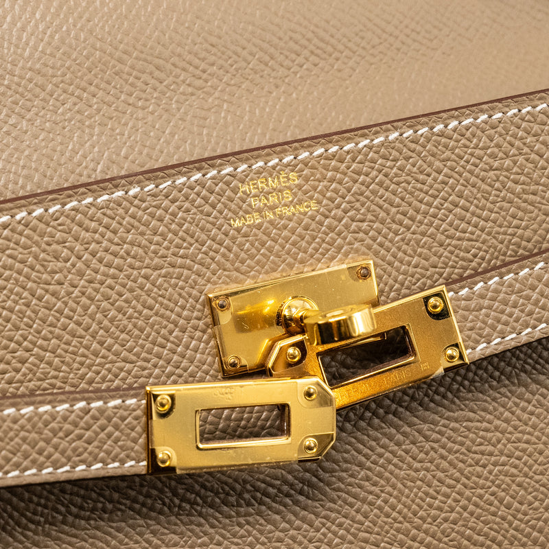 Hermes Kelly To Go Epsom Etoupe GHW Stamp Z