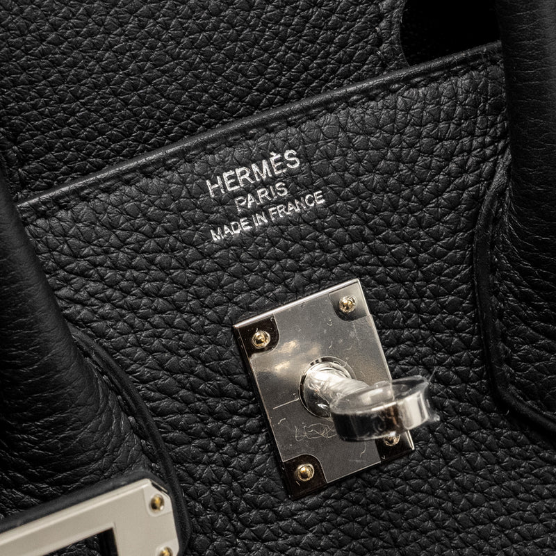 Hermes Birkin 25 Togo Black SHW Stamp W