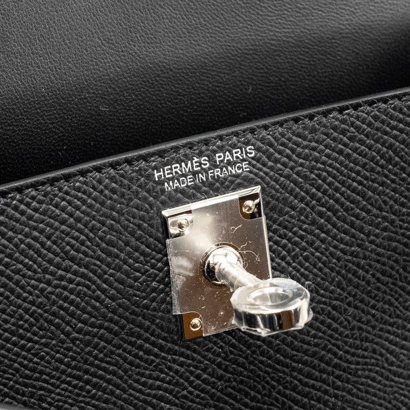 Hermes Mini Kelly II Epsom Black SHW Stamp W