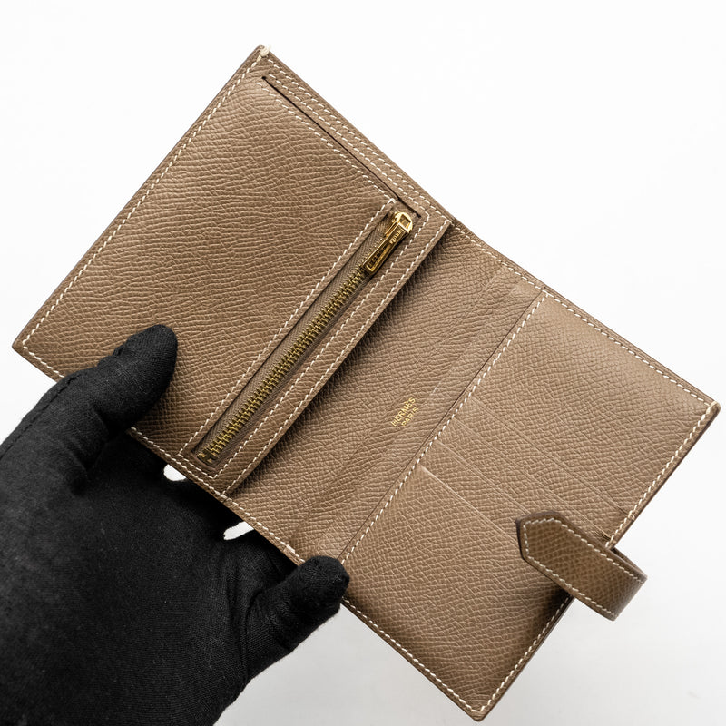 Hermes bearn compact wallet epsom etoupe GHW stamp Y