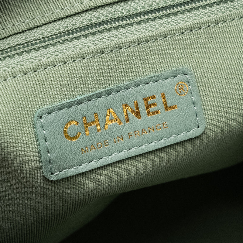 Chanel 22C Hobo bag with Giant Chain calfskin Green GHW (microchip)