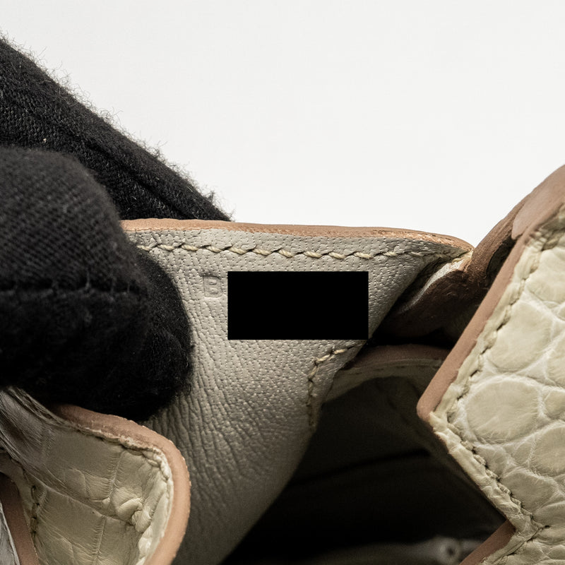 Hermes Birkin 25 Crocodile Porosus Beton SHW Stamp B