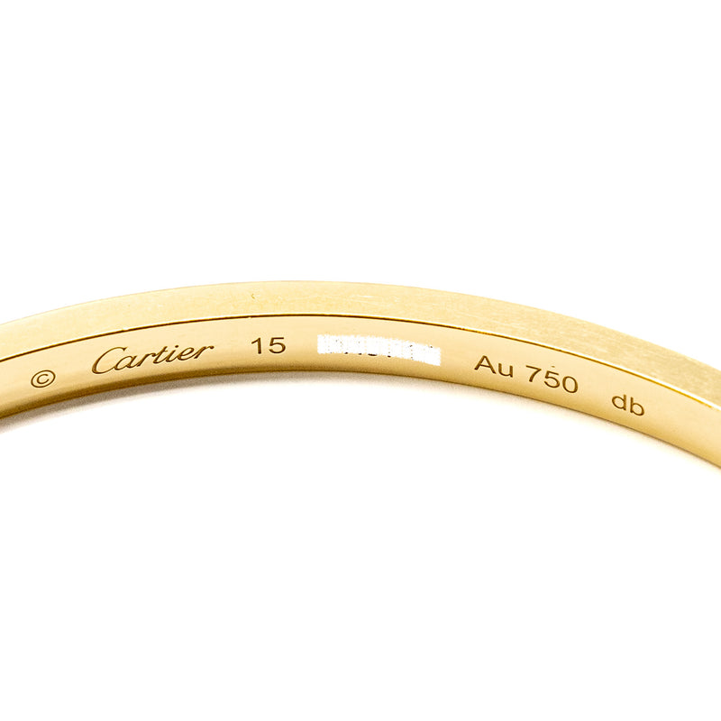 Cartier Size 15 Love Bracelet Small Model Yellow Gold