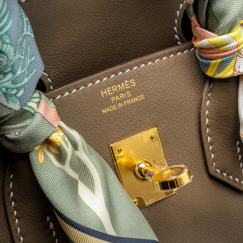 Hermes Birkin 25 Swift Etoupe GHW Stamp B