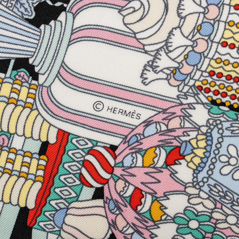 Hermes 45 cm La Patisserie Francaise Scarf Noir/Menthol/Multicolour