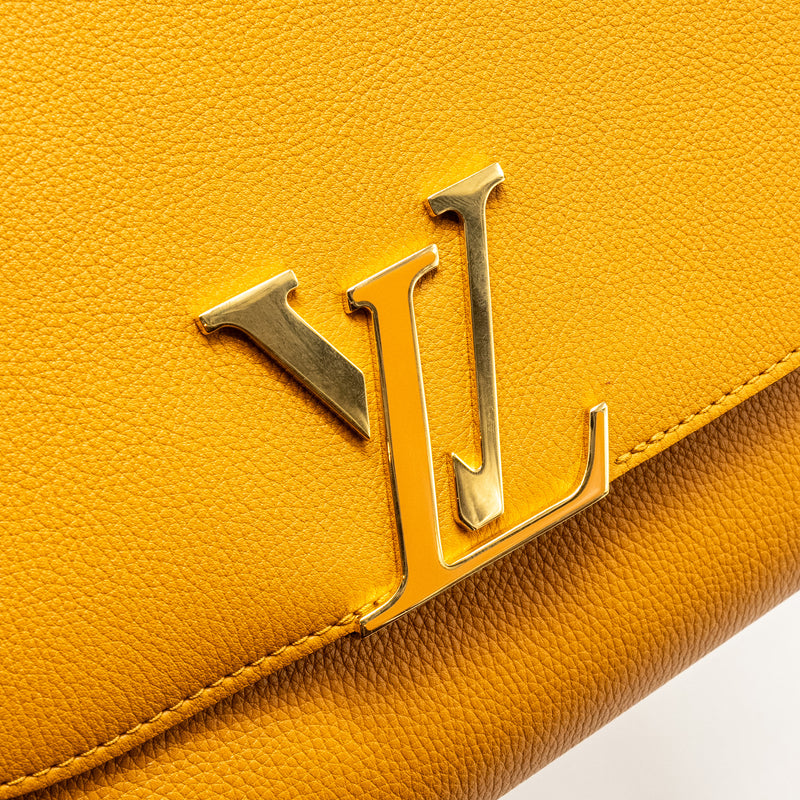 Louis Vuitton Top handle flap bag calfskin yellow GHW