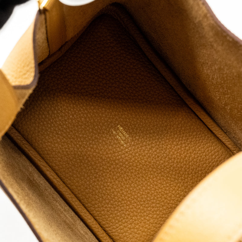 Hermes Picotin 18 Lock Bag Clemence 4B Biscuit GHW Stamp U