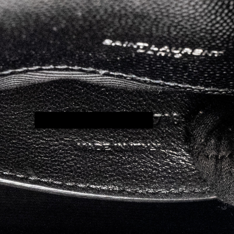 Saint Laurent/YSL Medium Envelope Chain Bag Grained Calfskin Mix Matelasse Black SHW