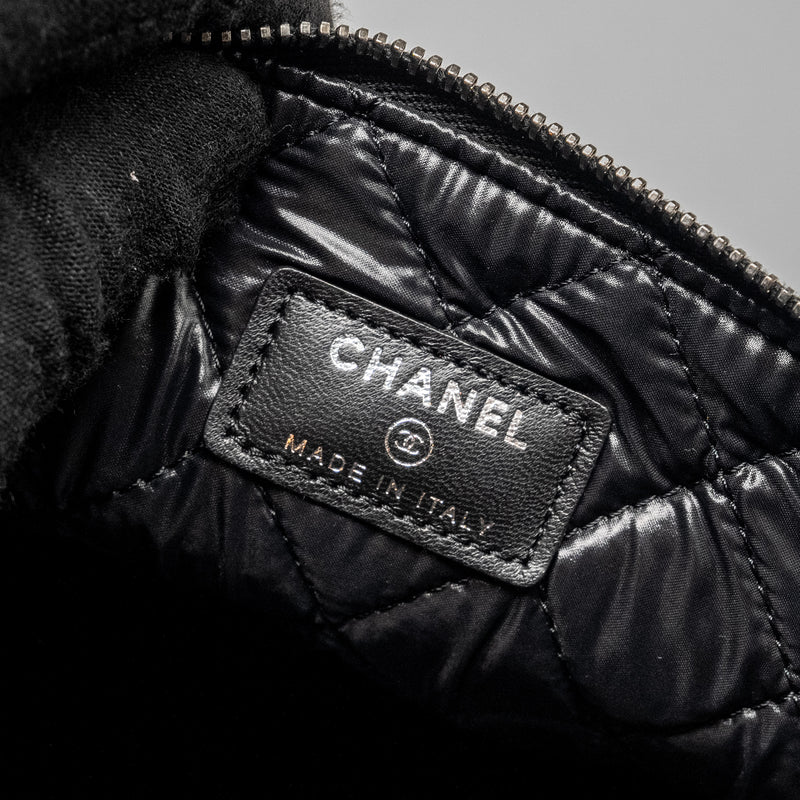 Chanel Boy Pouch Lambskin Black Ruthenium  Hardware