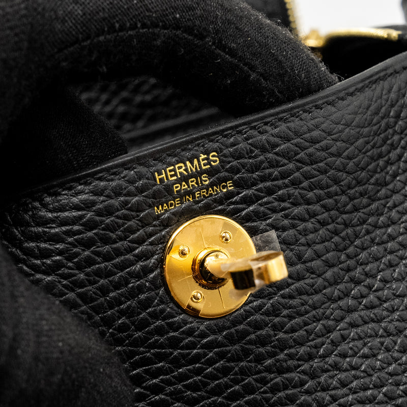 HERMES MINI LINDY CLEMENCE BLACK GHW STAMP B