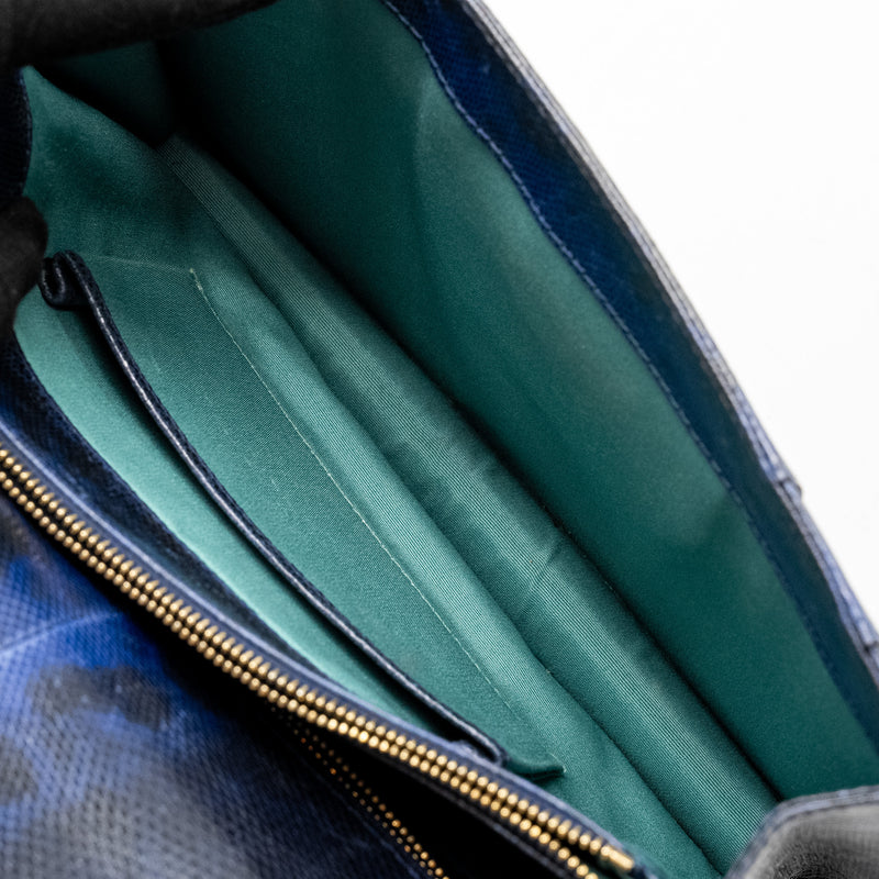Bvlgari Serpenti Shoulder Bag Karung Skin dark Blue LGHW
