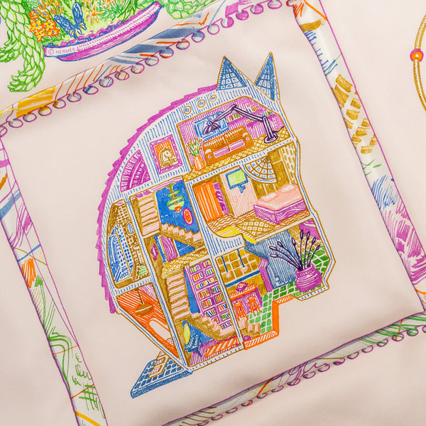 Hermes 90cm Silk Scarf Chevaloscope Multicolour