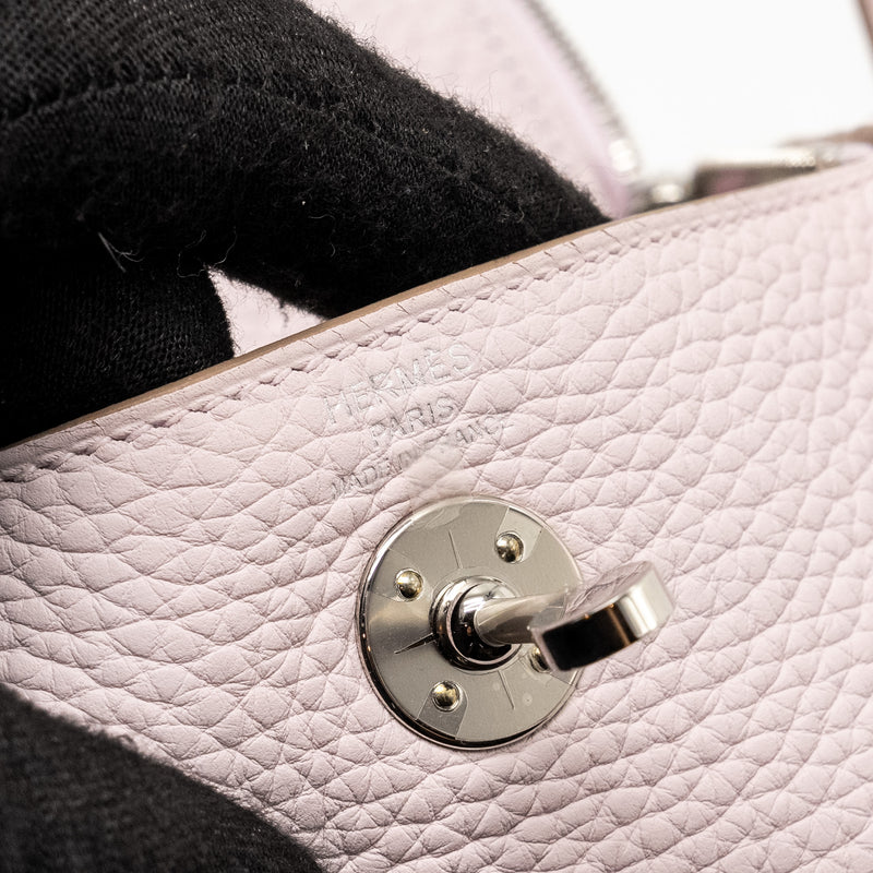 Hermes Mini Lindy Clemence Mauve Pale SHW stamp W