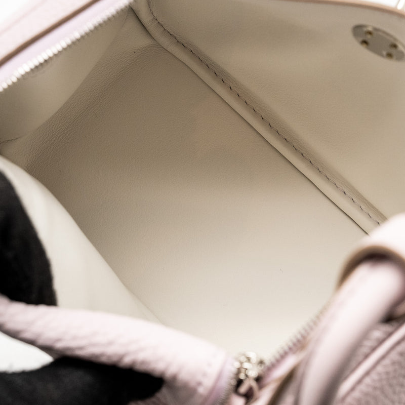Hermes Mini Lindy Clemence Mauve Pale SHW stamp W