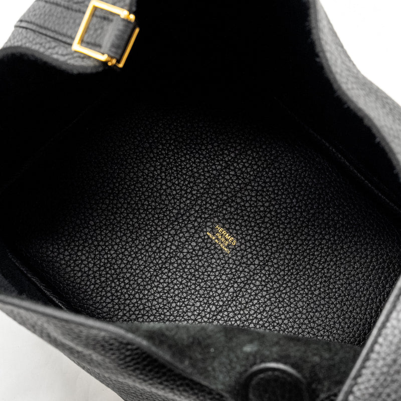 Hermes Picotin 22 Lock Bag Clemence Black GHW Stamp U