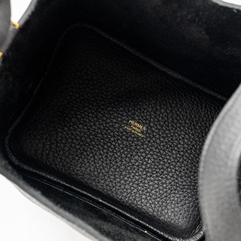 Hermes Picotin 18 Lock Bag Clemence Black GHW STAMP U