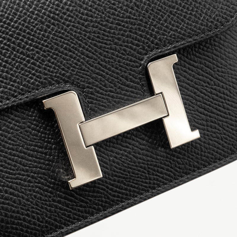 Hermes Constance Slim Epsom Black SHW Stamp Y