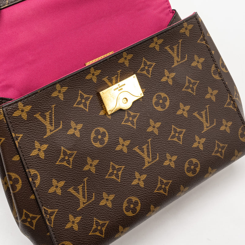 Louis Vuitton Cluny BB Monogram Canvas with Pink Strap GHW