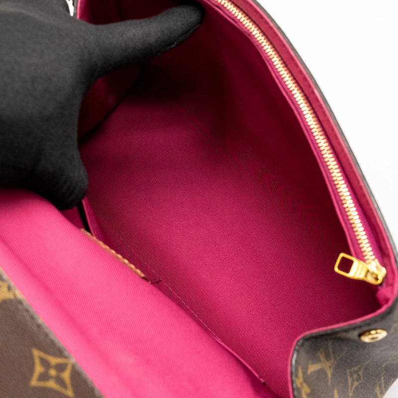 Louis Vuitton Cluny BB Monogram Canvas with Pink Strap GHW