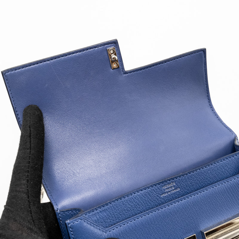 Hermes Mini Verrou Chèvre Mysore Blue Brighton SHW Stamp C