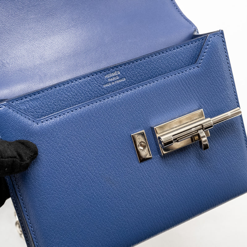 Hermes Mini Verrou Chèvre Mysore Blue Brighton SHW Stamp C