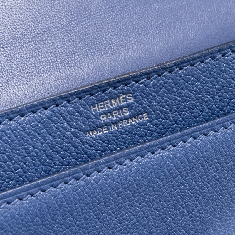 Hermes Mini Verrou Chèvre Mysore Blue Brighton SHW Stamp C