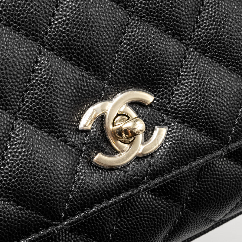 Chanel Mini Coco Handle Caviar Black LGHW (Microchip)