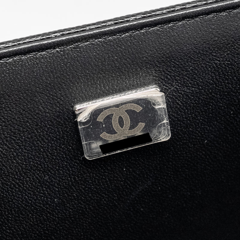 Chanel Medium Boy Bag Caviar Black Ruthenium Hardware (microchip)