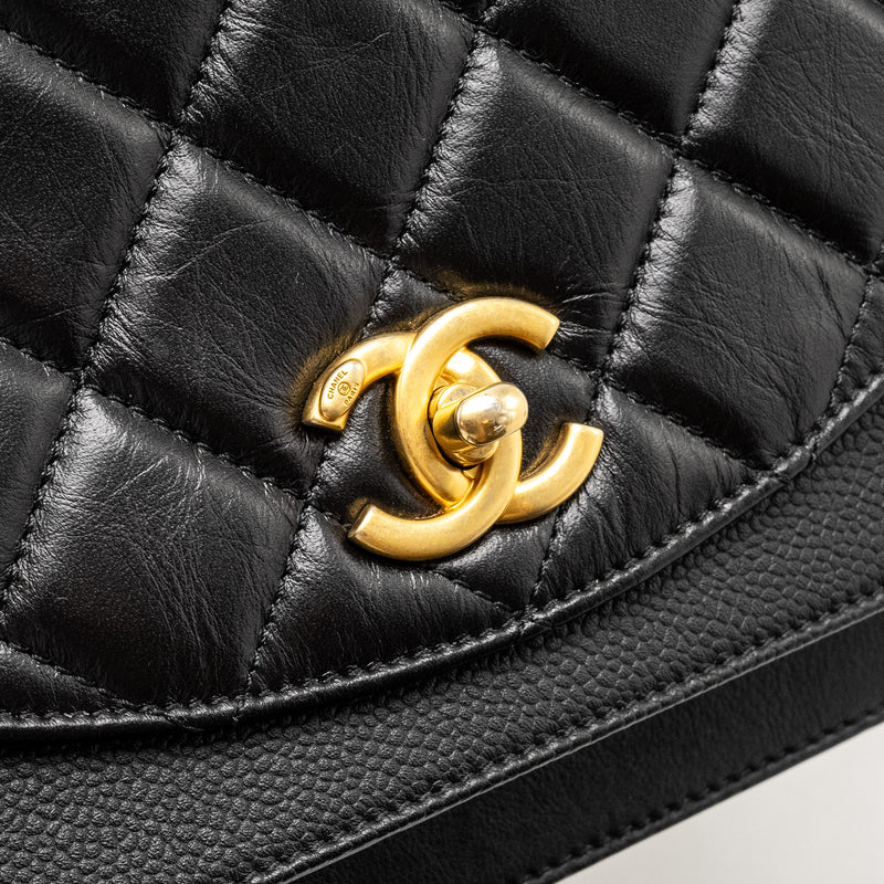 Chanel Quilted Flap Bag Calfskin/Caviar Black GHW