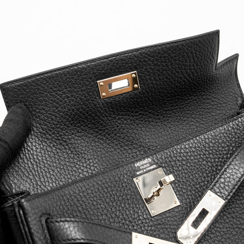 Hermes Kelly Ado Backpack Clemence Black SHW Stamp C