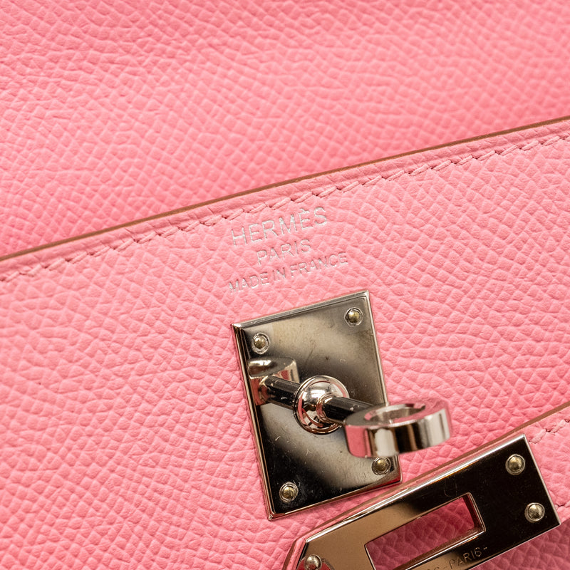 Hermes Kelly 25 Epsom 1Q Rose Confetti SHW Stamp Y