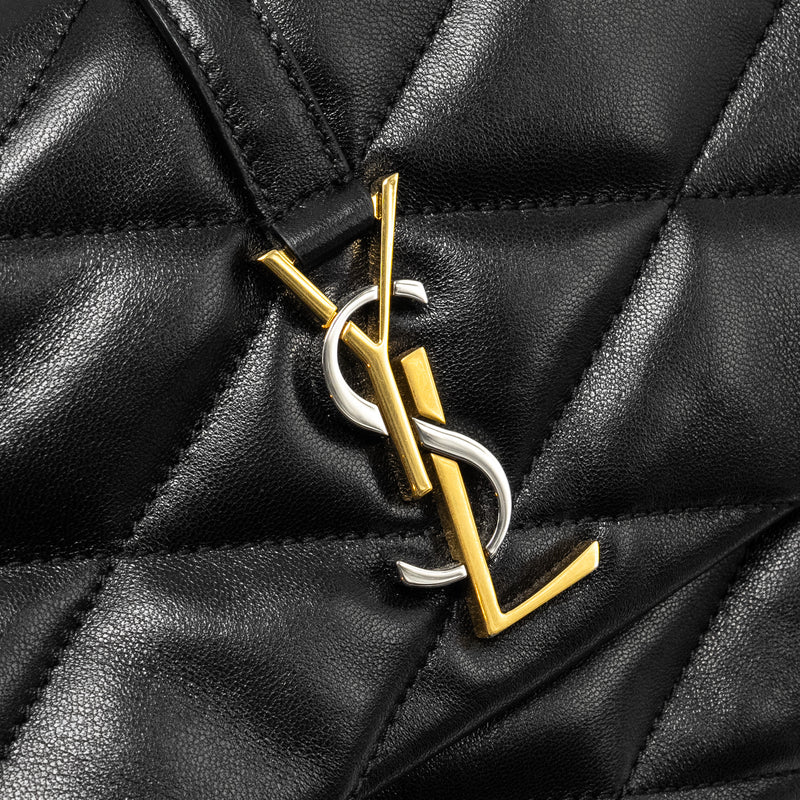 Saint Laurent/YSL LE 57 Quilted Hobo Shoulder Bag Lambskin Black Multicolour Hardware