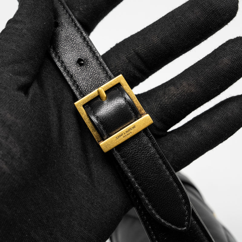 Saint Laurent/YSL LE 57 Quilted Hobo Shoulder Bag Lambskin Black Multicolour Hardware