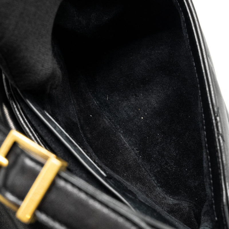 Saint Laurent/YSL LE 57 Quilted Hobo Shoulder Bag Lambskin Black Multicolour Hardware