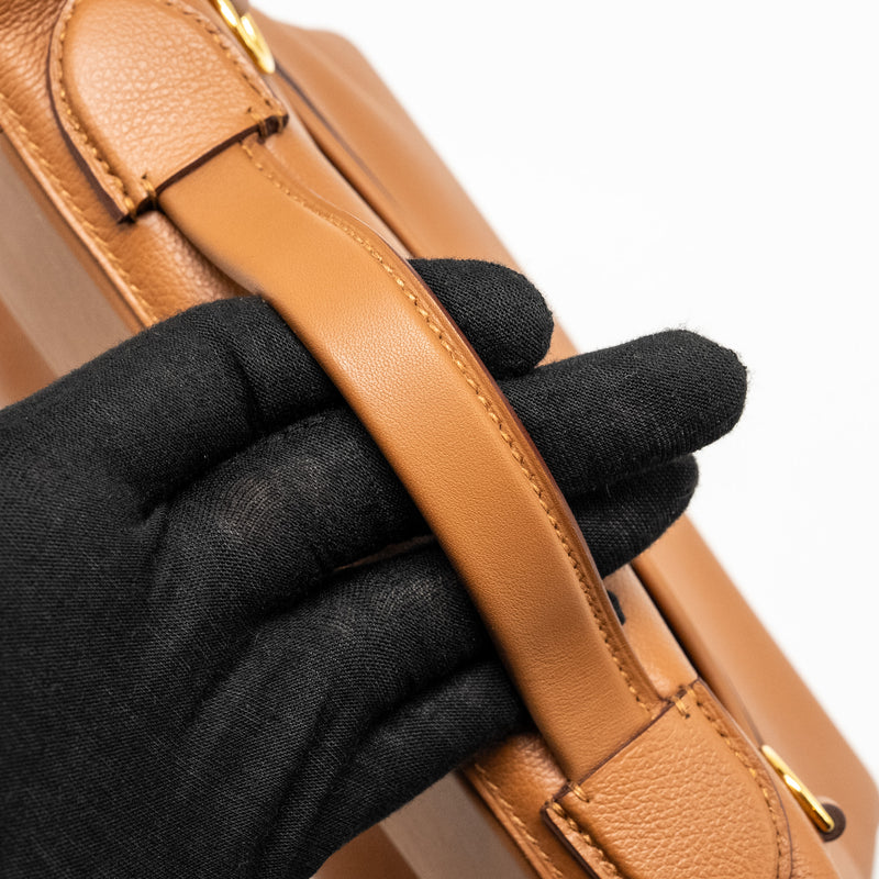 Hermes Mini 24/24 2424-21 Bag Evercolor/ Swift Gold GHW Stamp B