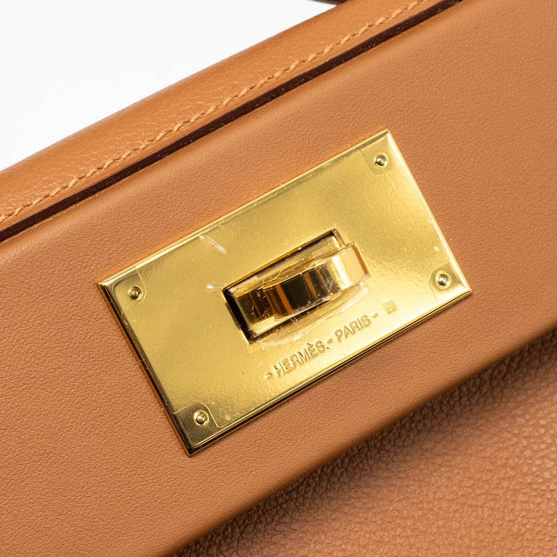 Hermes Mini 24/24 2424-21 Bag Evercolor/ Swift Gold GHW Stamp B