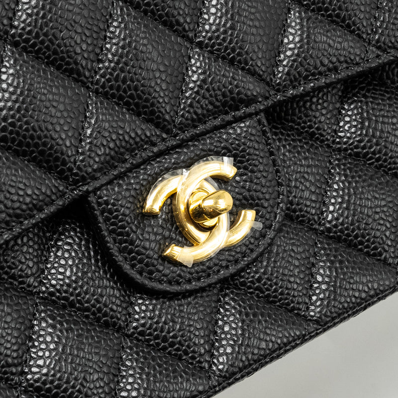 Chanel Medium Classic Double Flap Bag Caviar Black GHW (Microchip)