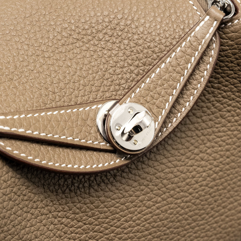 Hermes Mini Lindy Clemence Etoupe SHW Stamp W