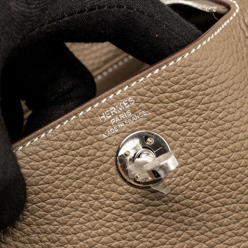 Hermes Mini Lindy Clemence Etoupe SHW Stamp W