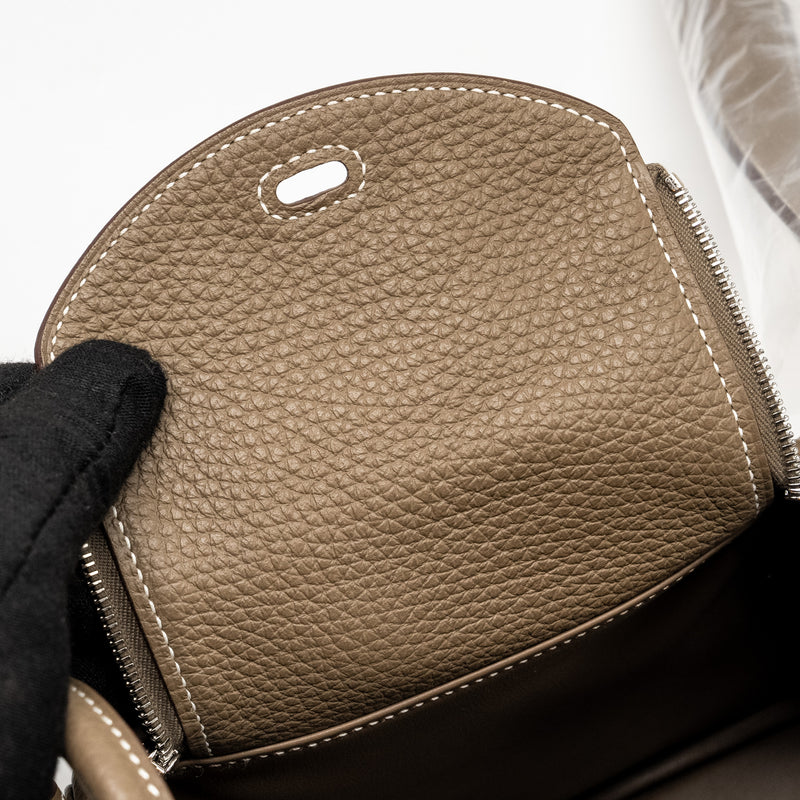 Hermes Mini Lindy Clemence Etoupe SHW Stamp W