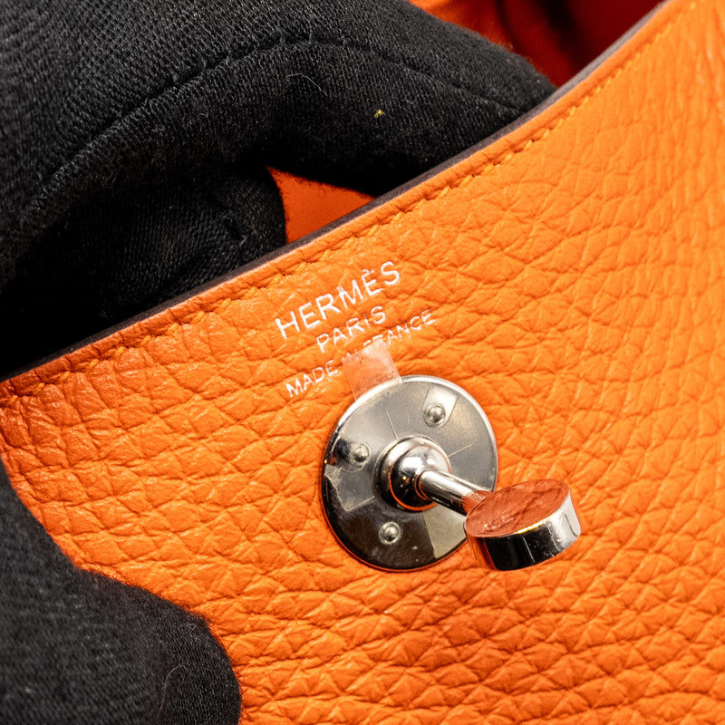 Hermes mini Lindy Clemence Feu SHW Stamp Z