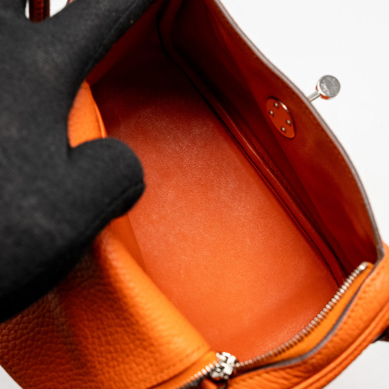 Hermes mini Lindy Clemence Feu SHW Stamp Z