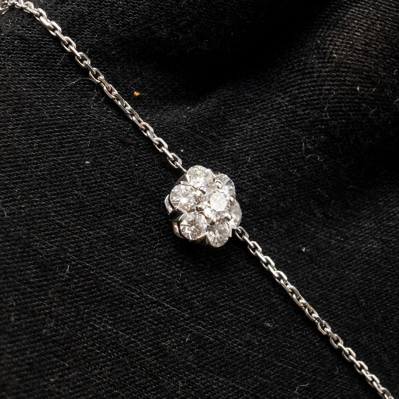 Van Cleef & Arpels Fleurette 5-Flower Necklace Large Model White Gold Diamonds