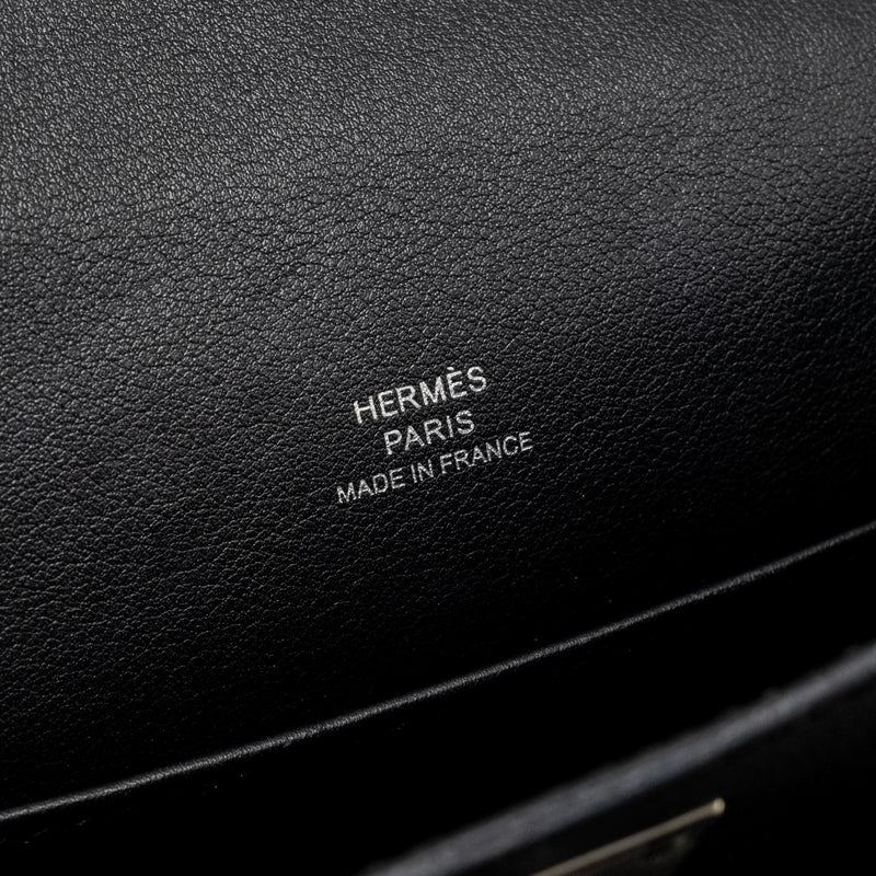 Hermes Kelly Pochette Swift Black SHW Stamp D