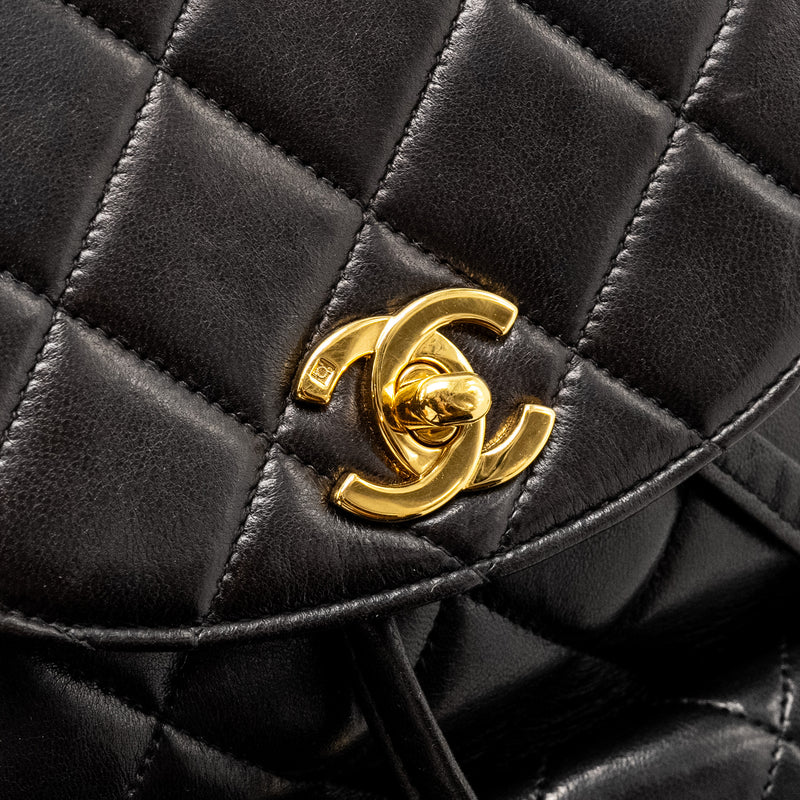 Chanel Vintage Duma Backpack Lambskin Black GHW