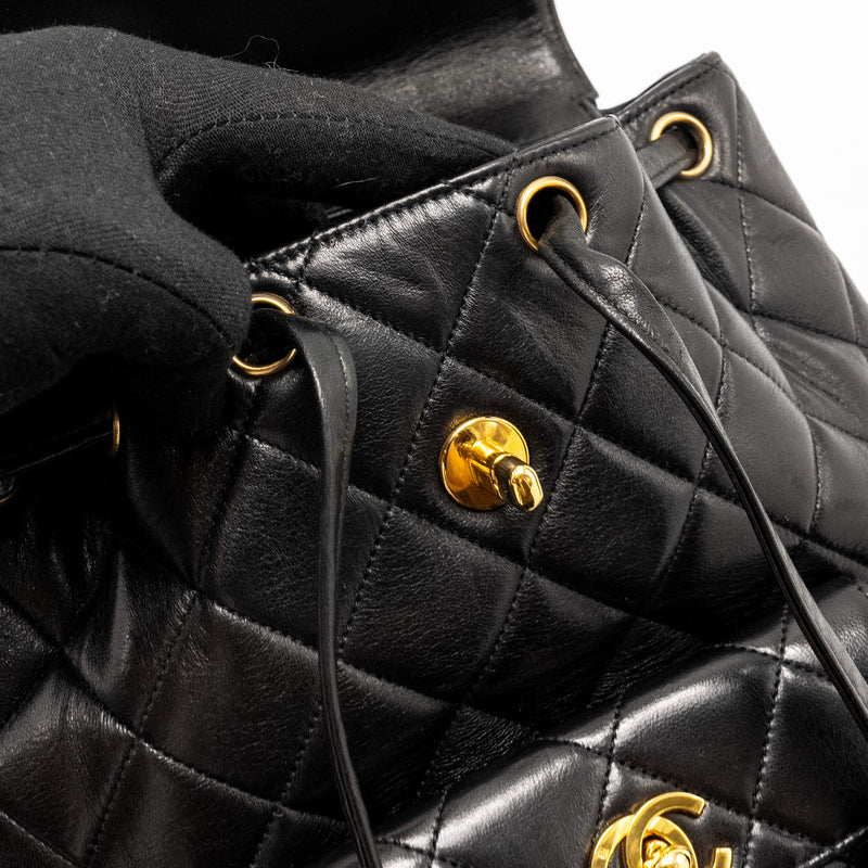 Chanel Vintage Duma Backpack Lambskin Black GHW