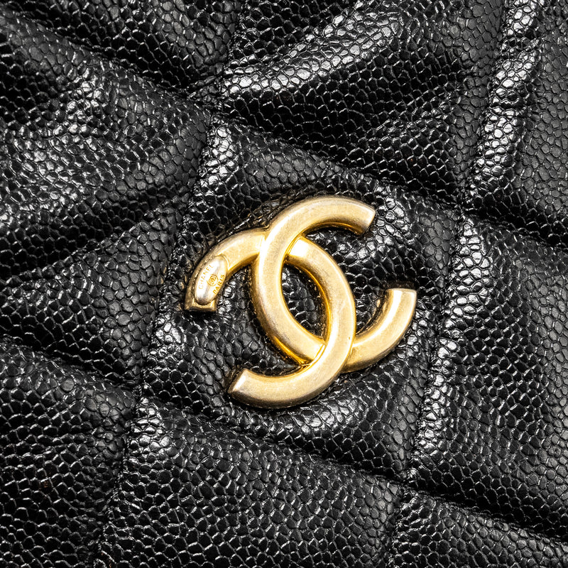 Chanel Quilted shape chain bag caviar black GHW